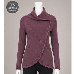 Lululemon That's A Wrap Jacket Burgundy Open Front Yoga Activewear XS Womens 2-4